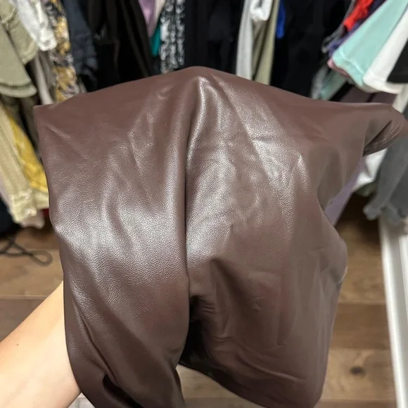 Vince Camuto Dark Brown Faux Leather Pants - Picture 6 of 6